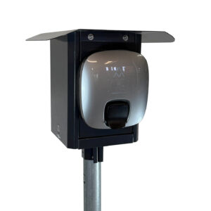 Polebox Compact laddboxhållare med Charge Amps Luna