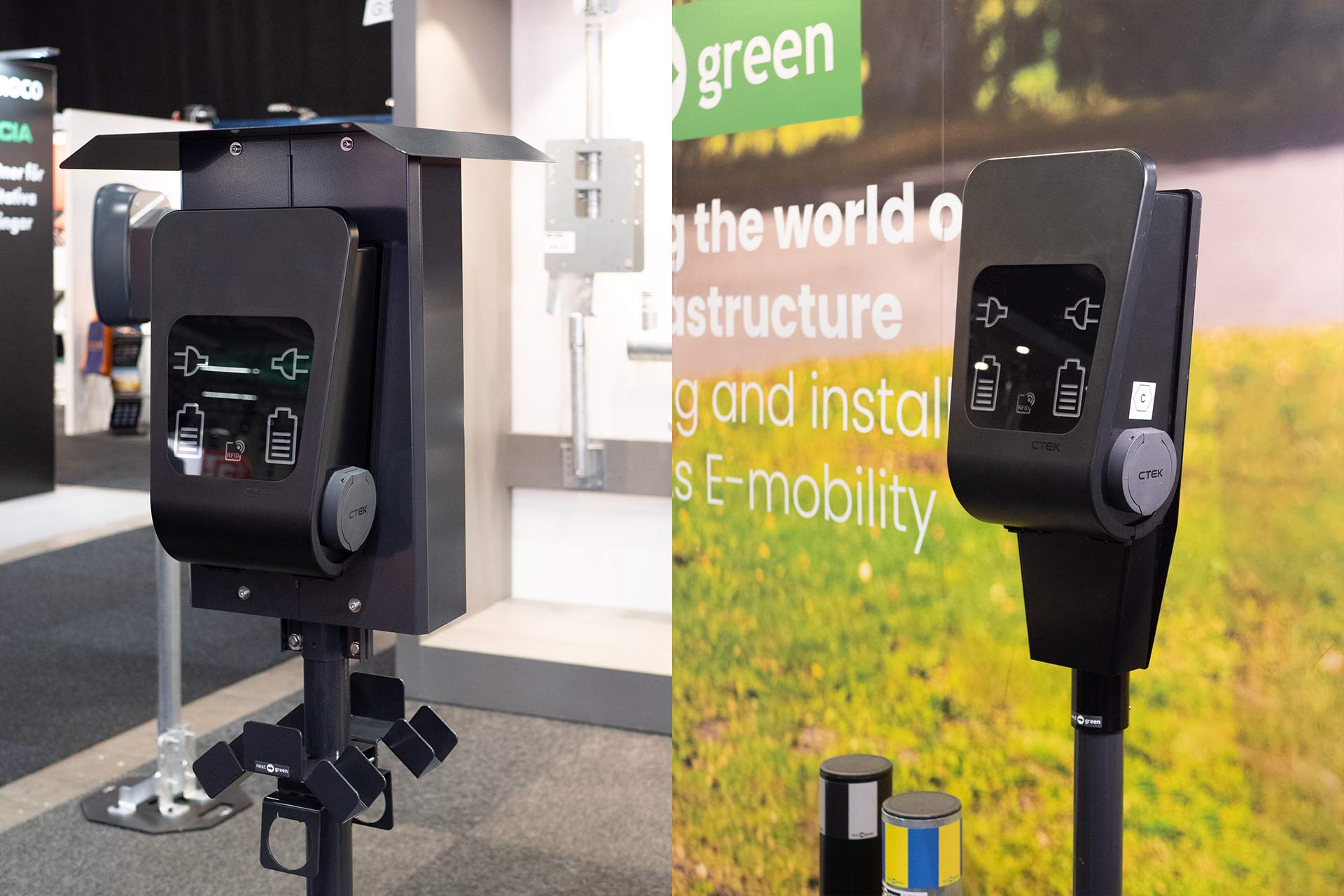 Next Green Polebox and Poleplate with CTEK EV-Chargers