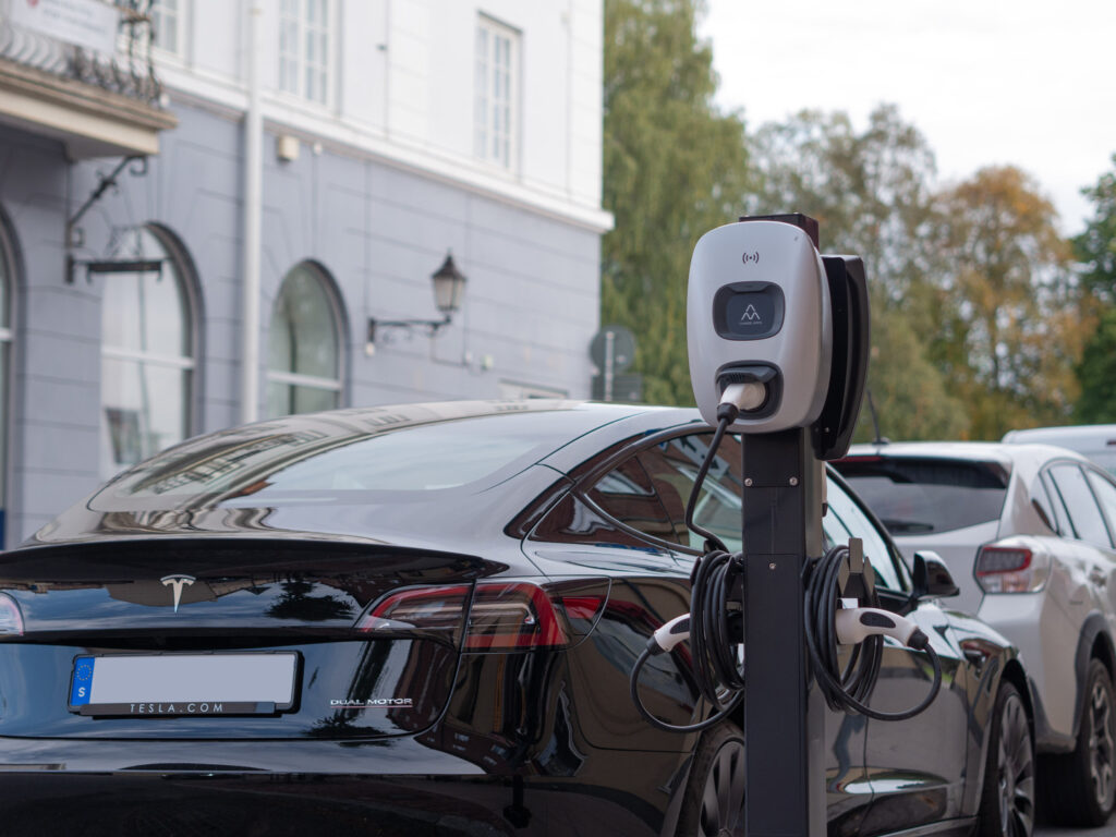 Nextpole piedestal med laddbox Charge Amps Dawn