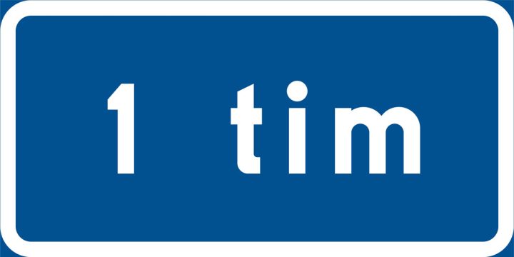 Skylt Tilläggstavla 1 tim 400x200