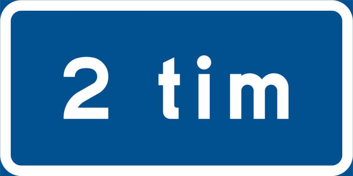 Skylt Tilläggstavla 2 tim 400x200